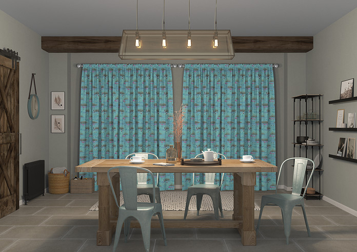 Flamingos, Aqua - Made to Measure Curtains - Image 7